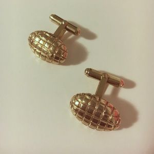 Men's 24k gold plated cuff links